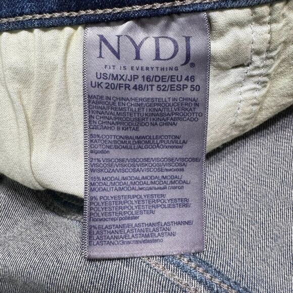 NYDJ Jeans Womens 16 Blue Medium Wash Marilyn Straight Sure Stretch Lift Tuck - Picture 14 of 14